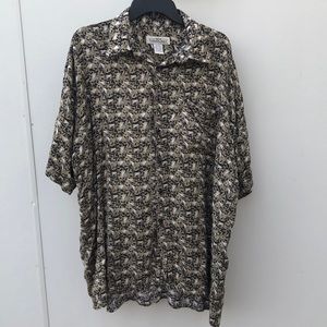 Patterned Short Sleeve Button Up